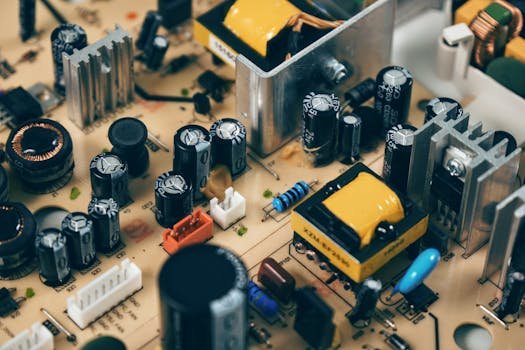 circuit-circuit-board-resistor-computer-163100-163100 Detailed shot of capacitors and resistors on a circuit board, showcasing modern technology.
