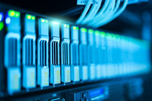 pexels-photo-1148820-1148820 Detailed image of a server rack with glowing lights in a modern data center.